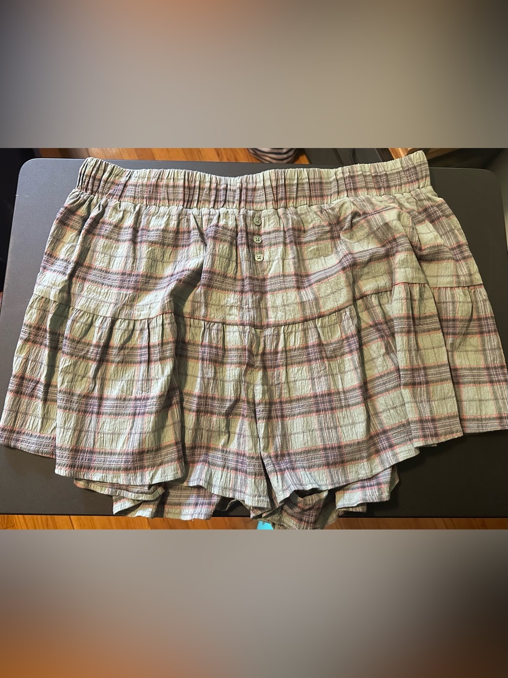 Torrid LoveSick Swingy Tiered Skort, Greenleaf Plaid, Size 2 (2X 18-20), NWT - Picture 5 of 7